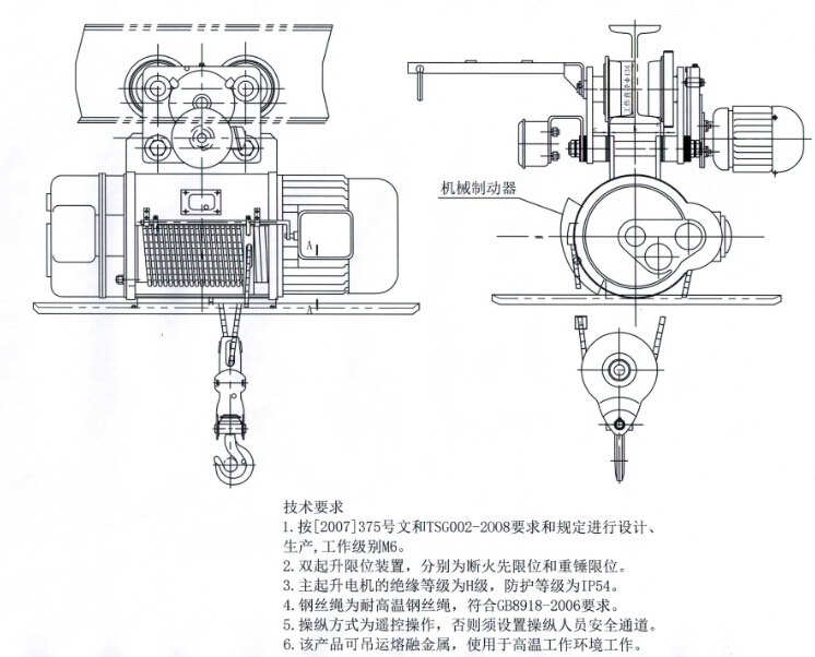 出口型冶金江陰電動葫蘆參數(shù)